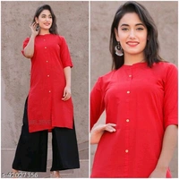 Solid Cotton Fabric Straight Daily Wear Kurti For Women  - 0, 24x7, orange , M