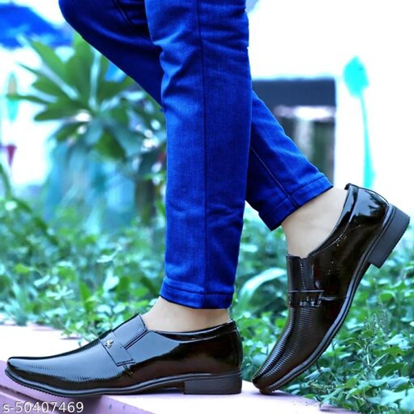 0066 PAYGOOD men's Black Officewear Patent Leather Slip On Formal Shoes  - 0, 24x7, 8, 5 day, black 