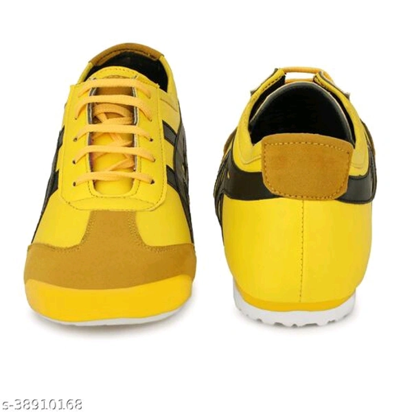 0075 JYOTIFED FOOTWEAR Men Synthetic Leather Black GYM And Walking Shoes  - 0, 24x7, 8, 4 day, yellow 