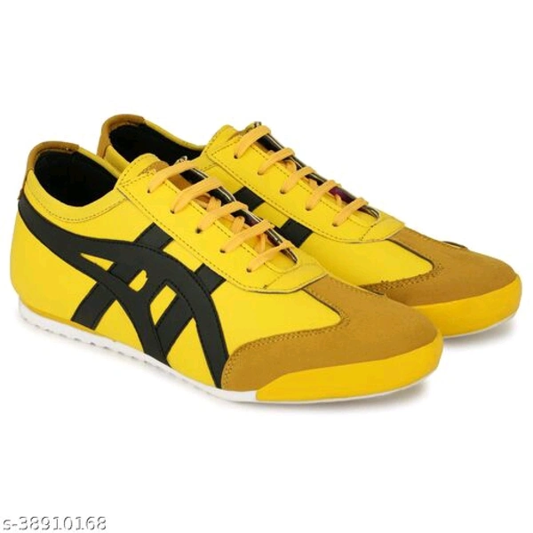 0075 JYOTIFED FOOTWEAR Men Synthetic Leather Black GYM And Walking Shoes  - 0, 24x7, 8, 4 day, yellow 