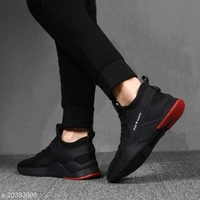 0098 Stylish Men's Synthetic Black Sports Shoes  - 0, 24x7, 6, 24 h, black 