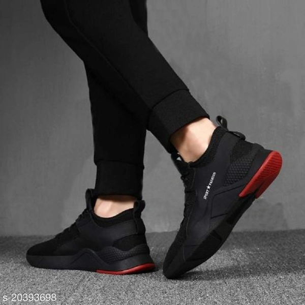 0098 Stylish Men's Synthetic Black Sports Shoes  - 0, 24x7, 6, 24 h, black 
