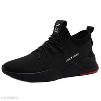 0098 Stylish Men's Synthetic Black Sports Shoes  - 0, 24x7, 8, 4 day, black 