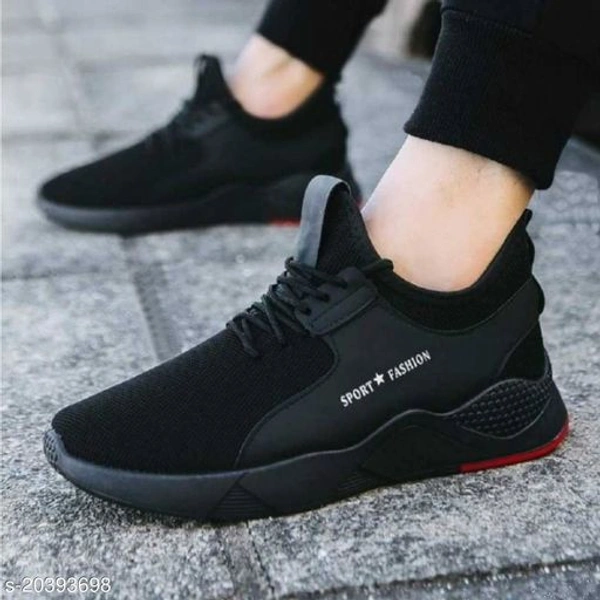 0098 Stylish Men's Synthetic Black Sports Shoes  - 0, 24x7, 8, 4 day, black 