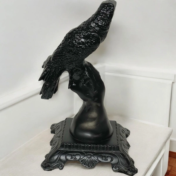 Sold By R R Global Exports Eagle For Home Decor - H.10.5'' Base. 6'', Black, Aluminium