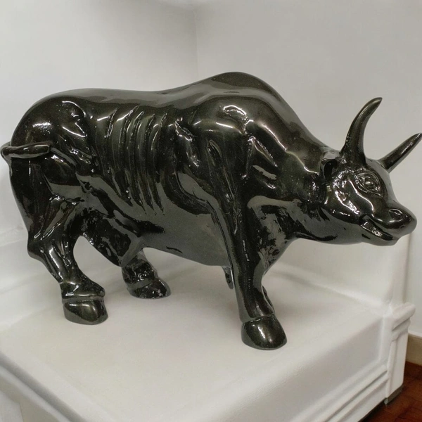 Sold By R R Global Exports Bull For Home Decor - L.14.5'' H.8.5'', Balck, Aluminium