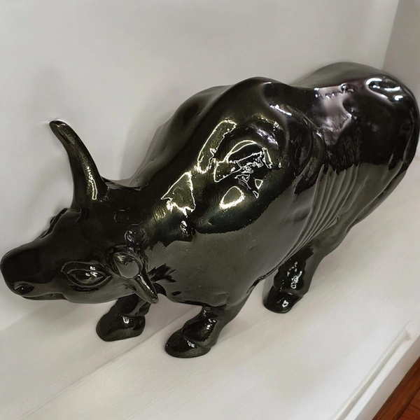 Sold By R R Global Exports Bull For Home Decor - L.14.5'' H.8.5'', Balck, Aluminium