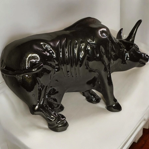 Sold By R R Global Exports Bull For Home Decor - L.14.5'' H.8.5'', Balck, Aluminium