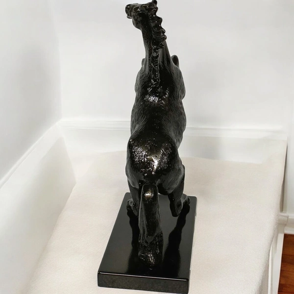 Sold By R R Global Exports Jumping Horse For Home Decor - L.11.5'' H.10.5'' W.3.5'' Base.7'', Black, Aluminium
