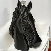 Sold By R R Global Exports Horse Head For Home Decor - H.9'' L.7.5'', Black, Aluminium