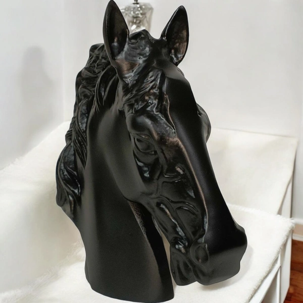 Sold By R R Global Exports Horse Head For Home Decor - H.9'' L.7.5'', Black, Aluminium