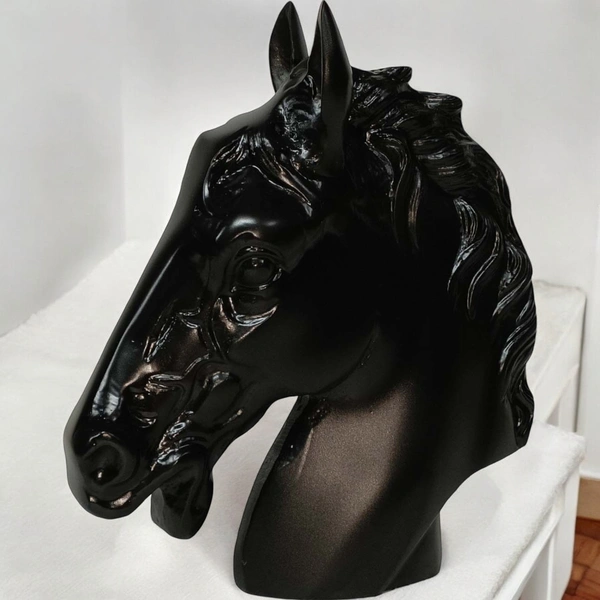 Sold By R R Global Exports Horse Head For Home Decor - H.9'' L.7.5'', Black, Aluminium