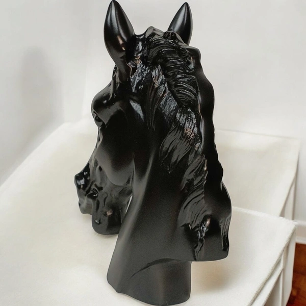 Sold By R R Global Exports Horse Head For Home Decor - H.9'' L.7.5'', Black, Aluminium