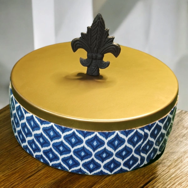 Sold By R R Global Exports Roti Box - Dia.8'' H.2.5'', Enamel Coated, Wooden