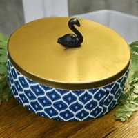 Sold By R R Global Exports Roti Box - Dia.8'' H.2.5'', Enamel Coated, Wooden