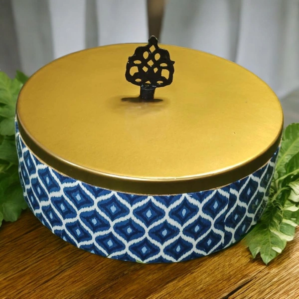 Sold By R R Global Exports Roti Box - Dia.8'' H.2.5'', Enamel Coated, Wooden