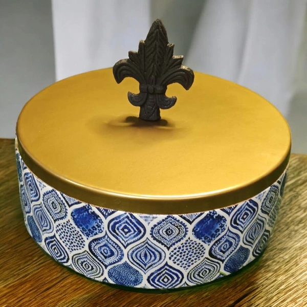 Sold By R R Global Exports Roti Box - Dia.8'' H.2.5'', Enamel Coated, Wooden