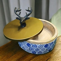 Sold By R R Global Exports Roti Box - Dia.8'' H.2.5'', Enamel Coated, Wooden