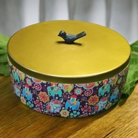 Sold By R R Global Exports Roti Box - Dia.8'' H.2.5'', Enamel Coated, Wooden