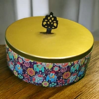 Sold By R R Global Exports Roti Box - Dia.8'' H.2.5'', Enamel Coated, Wooden