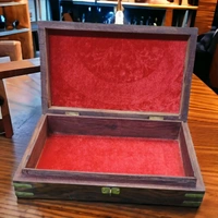 Sold By R R Global Exports Jewellery Box With Carving And Brass Inlay - L.10'' W.6'' H.2.5'', Natural Polish, Wooden