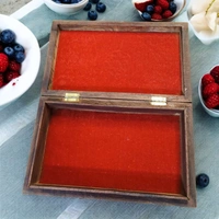 Sold By R R Global Exports Jewellery Box With Carving And Brass Inlay - L.10'' W.6'' H.2.5'', Natural Polish, Wooden