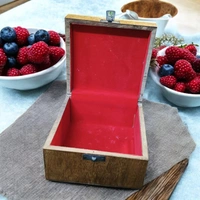 Sold By R R Global Exports Jewellery Box With Design - L.6'' W.6'' H.3.5'', Natural Polish, Wooden