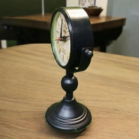 Sold By R R Global Exports Table Clock For Home Decor - H.9.5'' L.6.5'' Base. 4'', Black, Iron