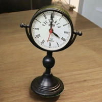 Sold By R R Global Exports Table Colck  - H.9.5'' L.6.5'' Base. 4'', Black, Iron
