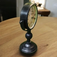 Sold By R R Global Exports Table Clock For Home Decor - H.11'' L.7.5'' Base. 4.5'', Black, Iron