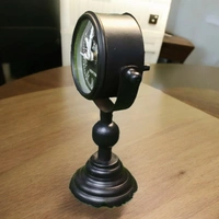 Sold By R R Global Exports Table Clock For Home Decor - H.7.5'' L.5.5'' Base.3'', Black, Iron