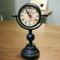 Sold By R R Global Exports Table Clock For Home Decor  - H.7.2'' L.5.5'' Base. 3'', Black, Iron