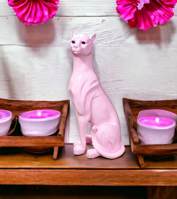 Sold By R R Global Exports Leopard For Home Decor - H.9'' L.4'', Pink, Polyresin