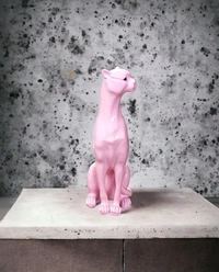 Sold By R R Global Exports Leopard For Home Decor - H.9'' L.4'', Pink, Polyresin