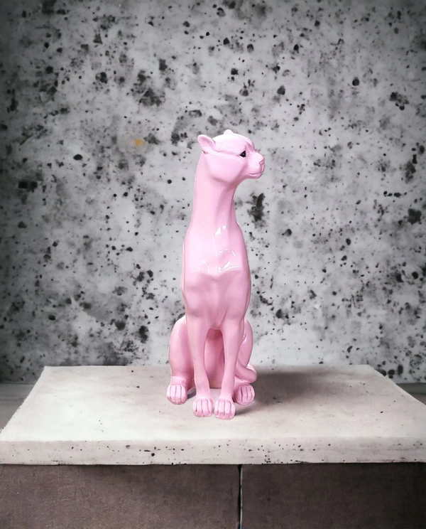 Sold By R R Global Exports Leopard For Home Decor - H.9'' L.4'', Pink, Polyresin
