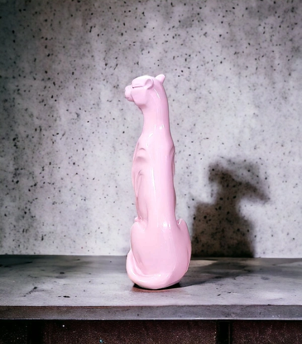 Sold By R R Global Exports Leopard For Home Decor - H.9'' L.4'', Pink, Polyresin