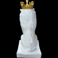 Sold By R R Global Exports Lion Sculpture Table Accents White - H.12'' L.5'' B.7'', White, Polyresin