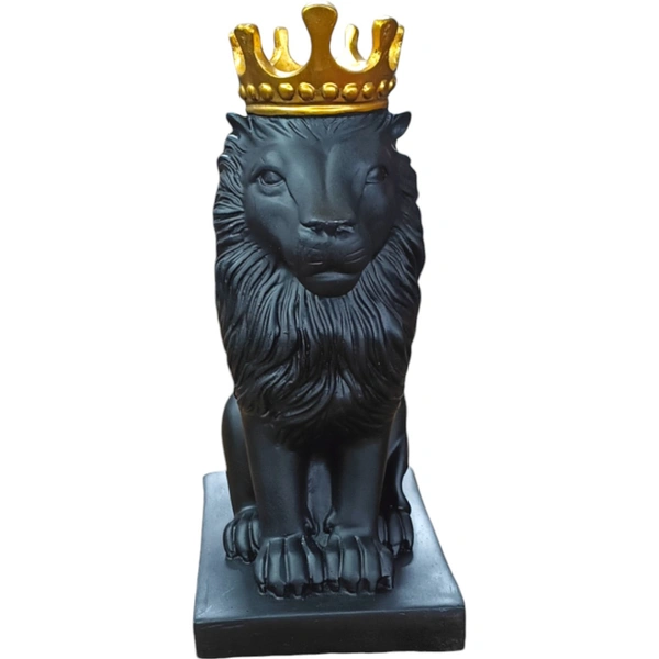 Sold By R R Global Exports Lion Sculpture Table Accents Black - H.12'' L.5'' B.7'', Black, Polyresin