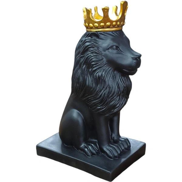 Sold By R R Global Exports Lion Sculpture Table Accents Black - H.12'' L.5'' B.7'', Black, Polyresin