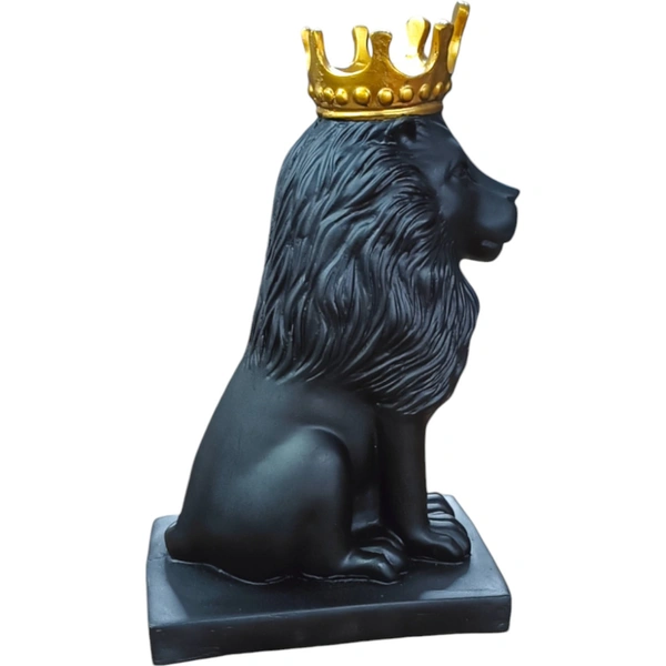 Sold By R R Global Exports Lion Sculpture Table Accents Black - H.12'' L.5'' B.7'', Black, Polyresin
