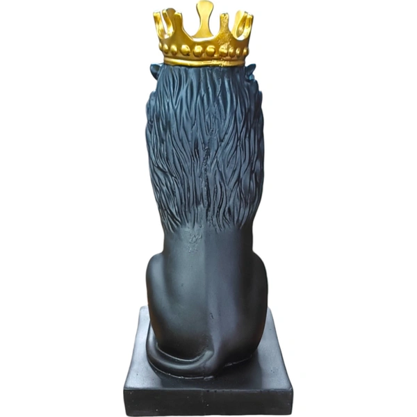 Sold By R R Global Exports Lion Sculpture Table Accents Black - H.12'' L.5'' B.7'', Black, Polyresin
