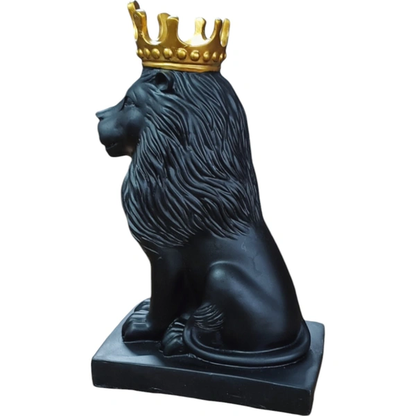 Sold By R R Global Exports Lion Sculpture Table Accents Black - H.12'' L.5'' B.7'', Black, Polyresin