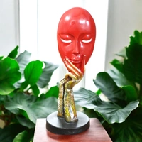 Sold By R R Global Exports Lady Face Foe Home Decor - H.10.5'' B.4'', Red, Polyresin