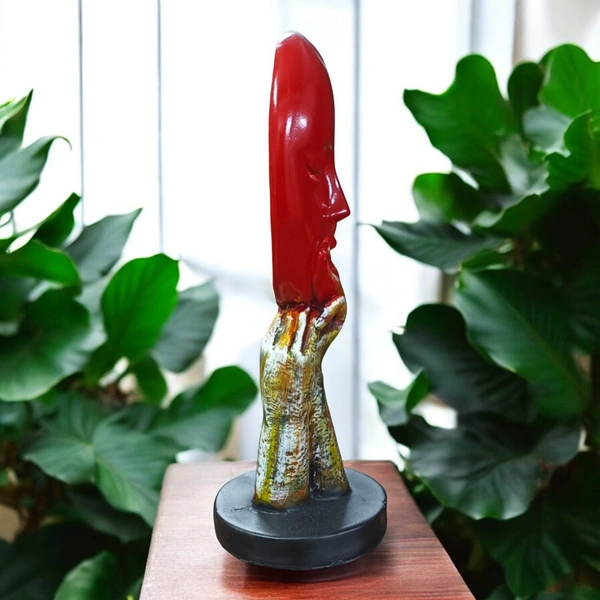 Sold By R R Global Exports Lady Face Foe Home Decor - H.10.5'' B.4'', Red, Polyresin