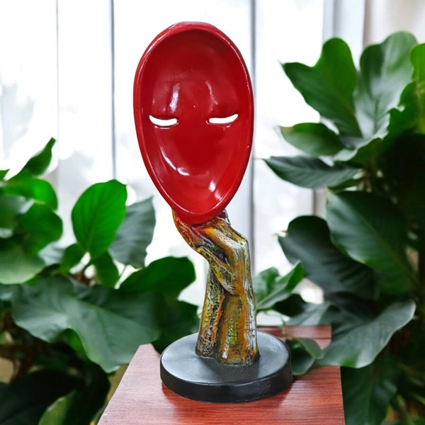 Sold By R R Global Exports Lady Face Foe Home Decor - H.10.5'' B.4'', Red, Polyresin