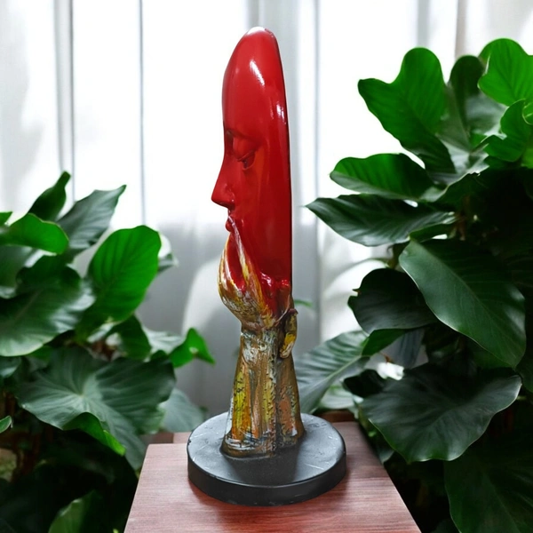 Sold By R R Global Exports Lady Face Foe Home Decor - H.10.5'' B.4'', Red, Polyresin