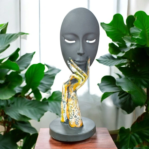 Sold By R R Global Exports Lady Face For Home Decor - H.10.5'' B.4'', Black, Polyresin