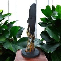 Sold By R R Global Exports Lady Face For Home Decor - H.10.5'' B.4'', Black, Polyresin