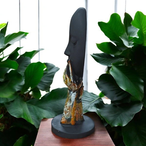 Sold By R R Global Exports Lady Face For Home Decor - H.10.5'' B.4'', Black, Polyresin
