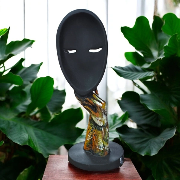 Sold By R R Global Exports Lady Face For Home Decor - H.10.5'' B.4'', Black, Polyresin